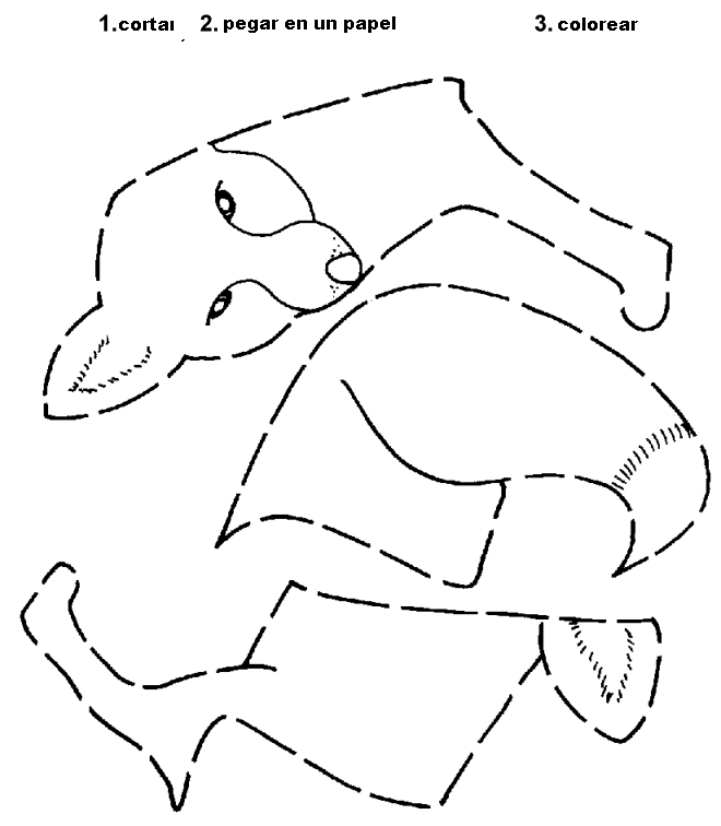 Dibujos recortar, pegar y colorear animales - Colorear dibujos infantiles